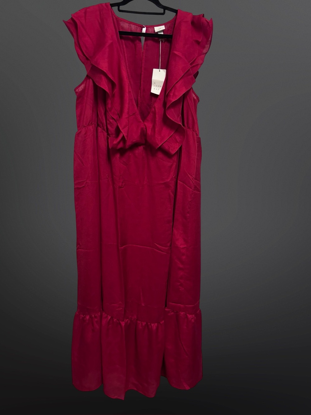 a new day Ruffled V-Neck Maxi Dress - Berry